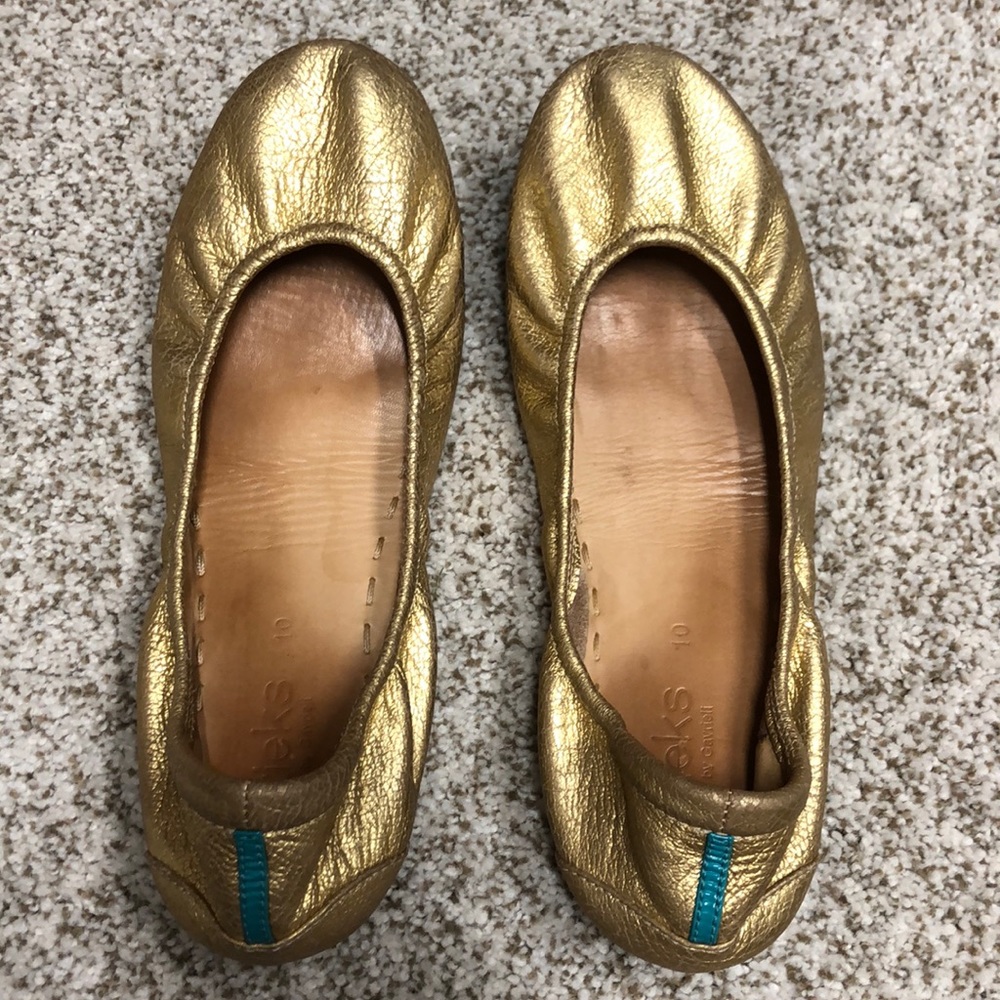 Golden Glitz Tieks size 10